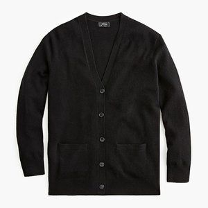 NWT J.Crew Cashmere Boyfriend Cardigan Black XXS